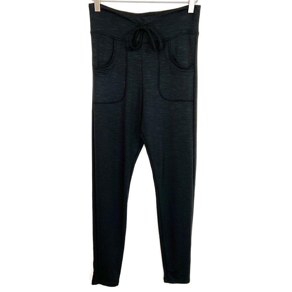 A New Day Black Static Stripe Drawstring Lounge Pants Small